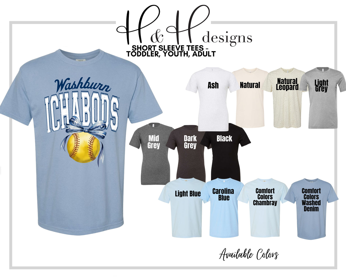 Washburn Ichabods Softball Block Bow ~ Licensed Apparel ~ HHWU240