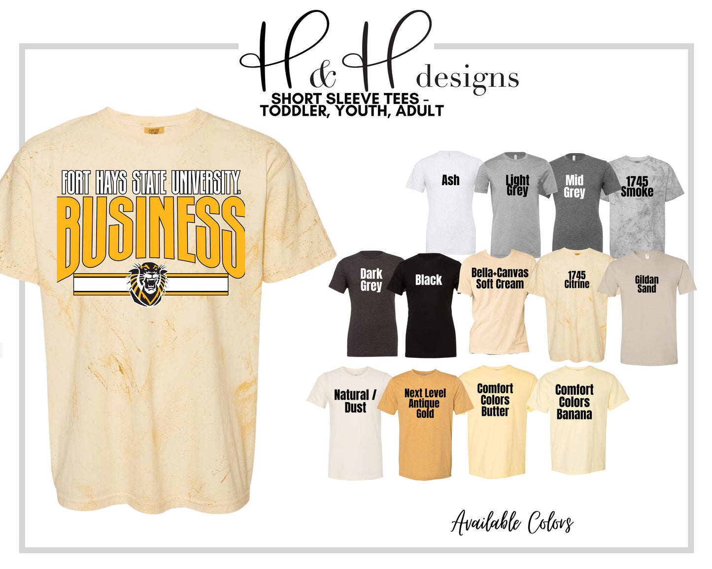 Fort Hays State Business Warp  ~ Licensed Apparel ~ HHFHSU135