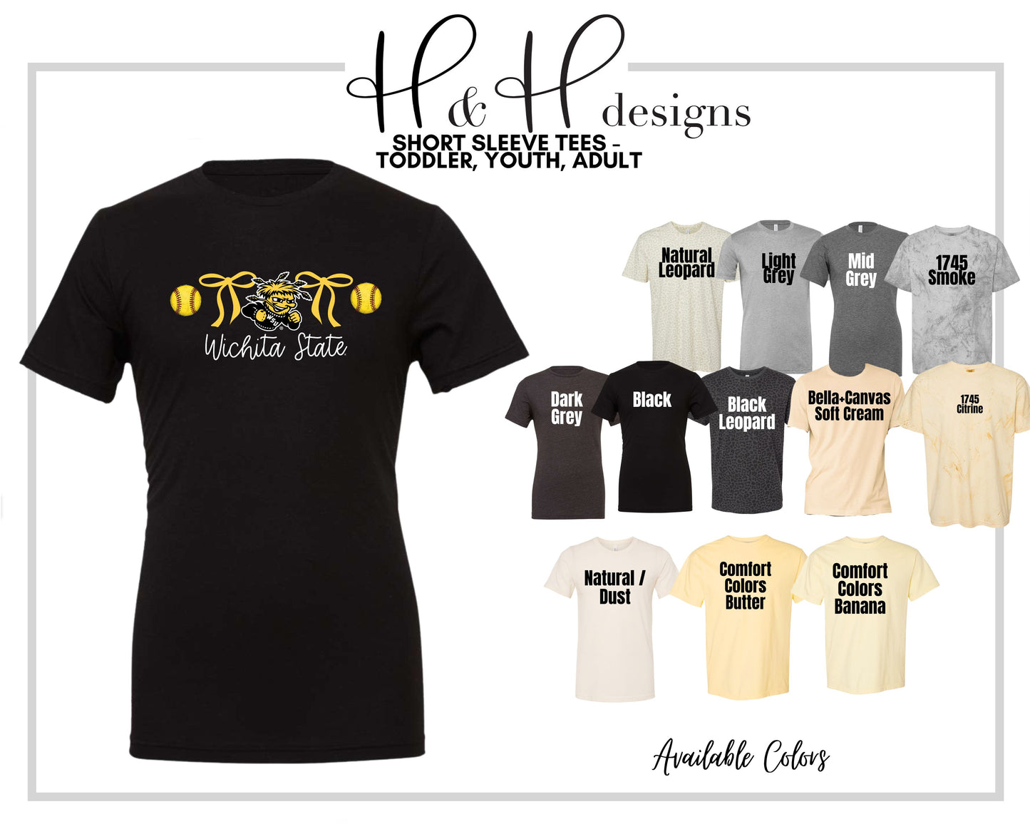 Wichita State Coquette Softball Bows ~ Licensed Apparel ~ HHWSU121