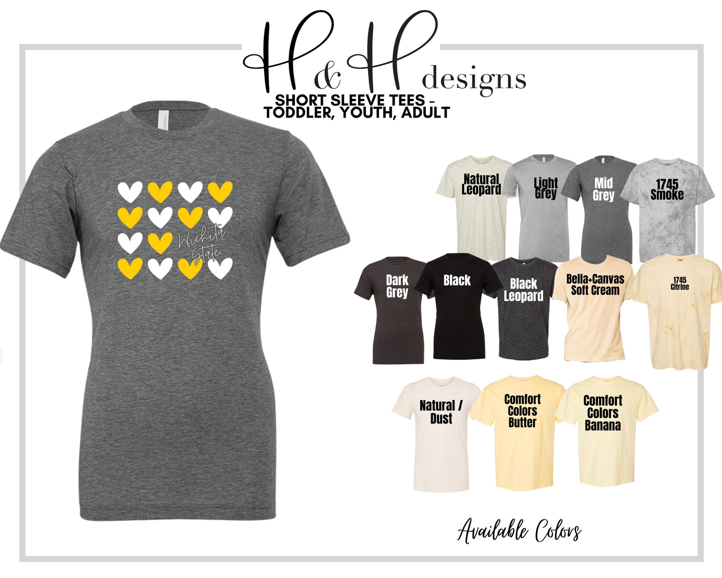 Wichita State Repeat Hearts  ~ Licensed Apparel ~ HHWSU113