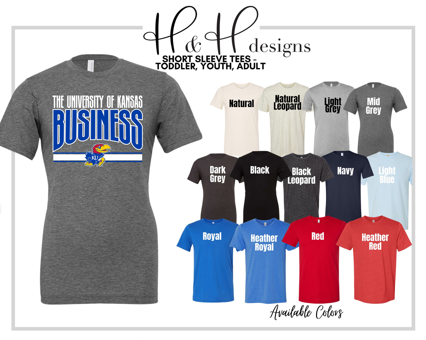 The University of Kansas Business Warp  ~ Licensed Apparel ~ HHKU183