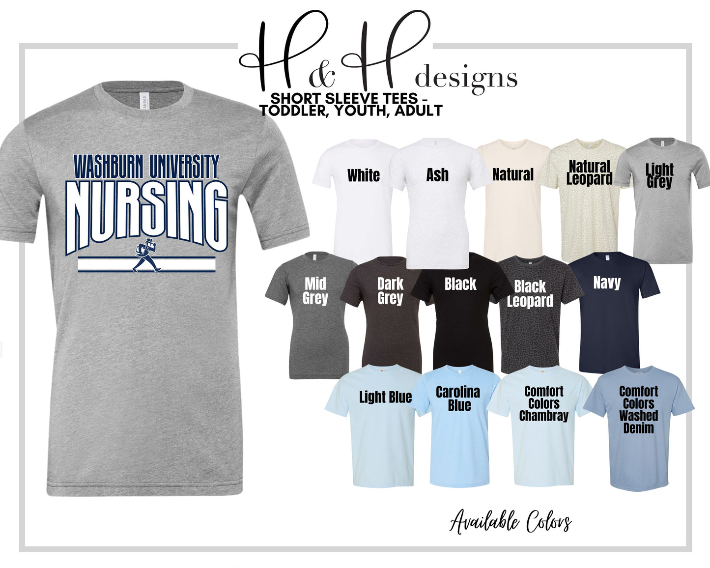 Washburn University Nursing Warp ~ Licensed Apparel ~ HHWU232