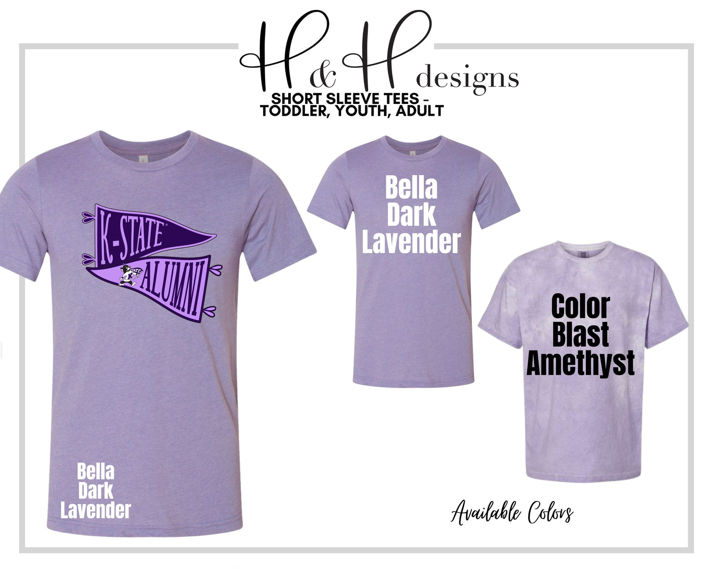 K-State Alumni Pennants for Dark Lavender ~ Licensed Apparel ~ HHKSU199