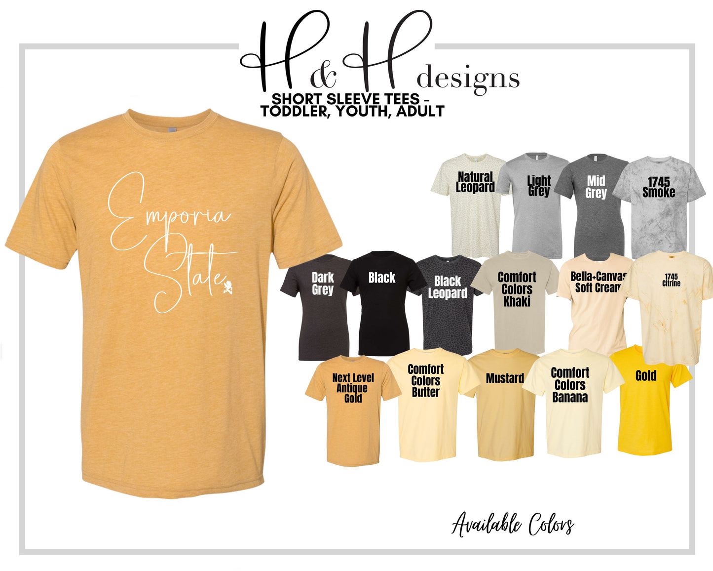 Emporia State Swirly Script ~ Licensed Apparel ~ HHESU108