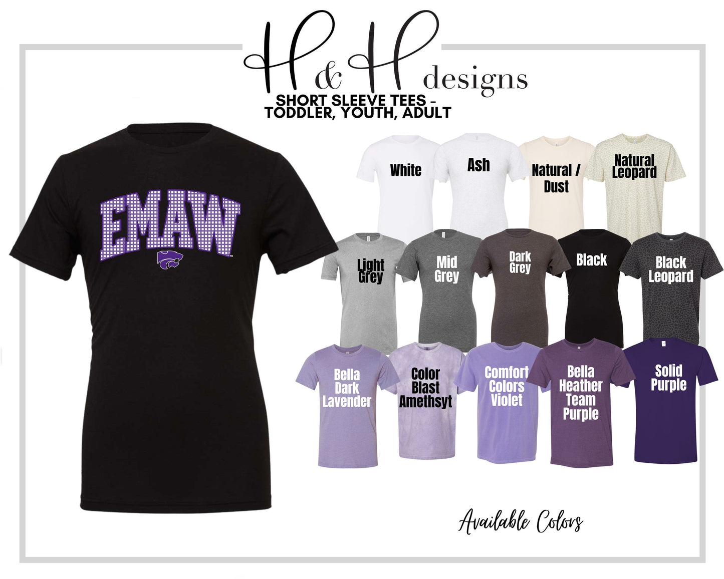 EMAW Plaid Arch ~ K-STATE Licensed Apparel ~ HHKSU220