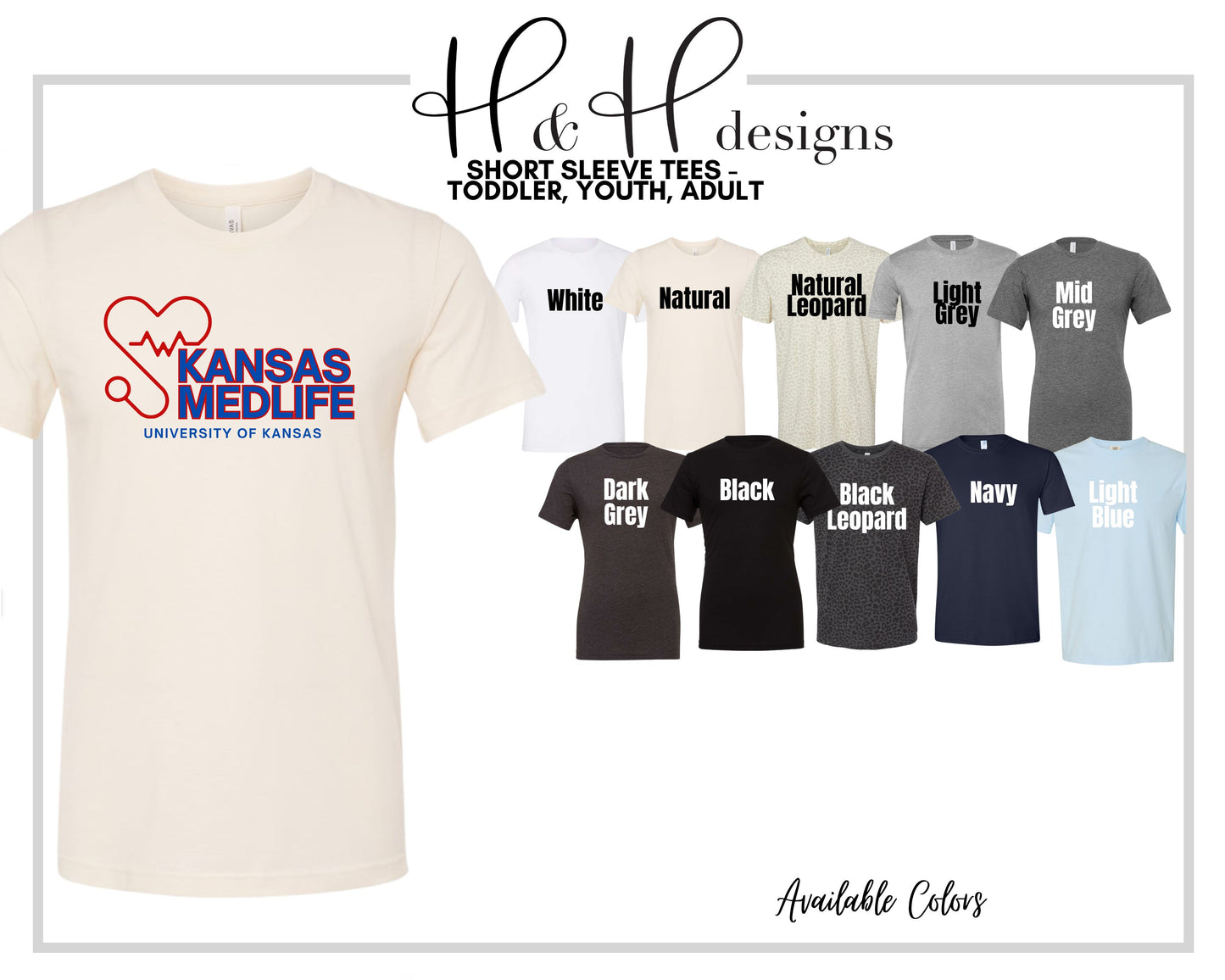 Kansas Medlife Red and Blue ~ KU Medlife Licensed Apparel ~ HHKU141