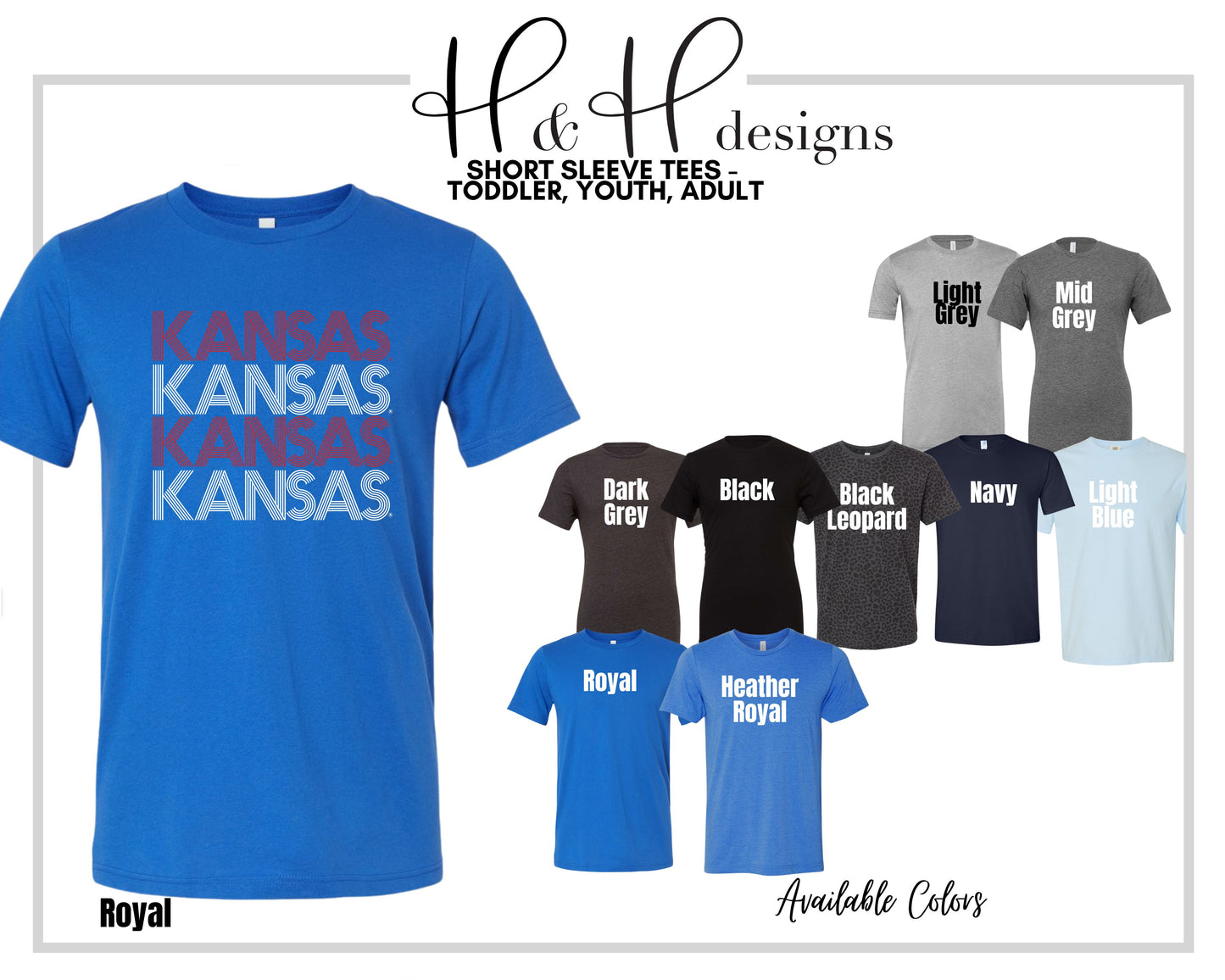 Red & White Kansas Prisma Stack  ~ Licensed Apparel ~ HHKU105
