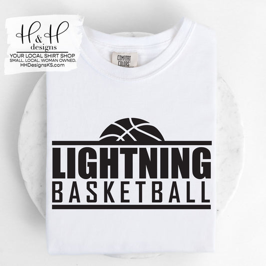 Lightning Basketball Block ~ Black Print ~ Lightning Basketball