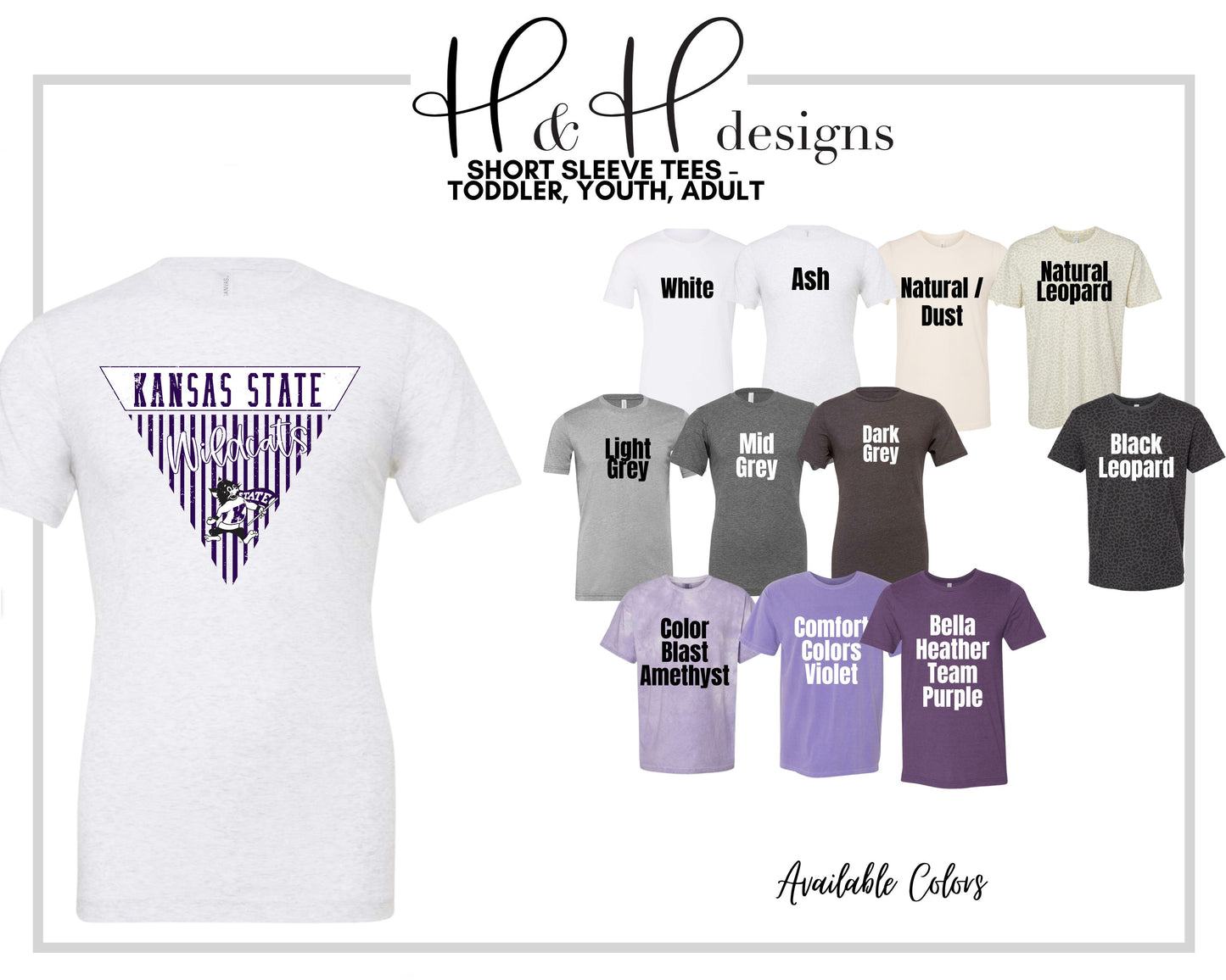 K-State Striped Pennant ~ Licensed Apparel ~ HHKSU196