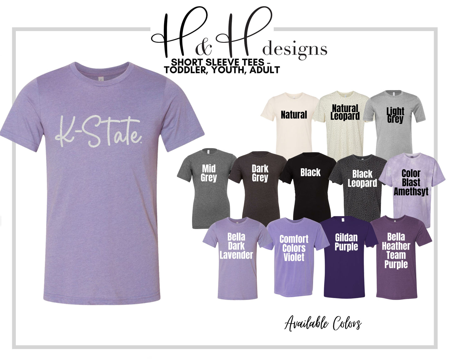 K-State PUFF Script ~ Embroidery ~ HHKSU164  ~ Licensed K-State Apparel