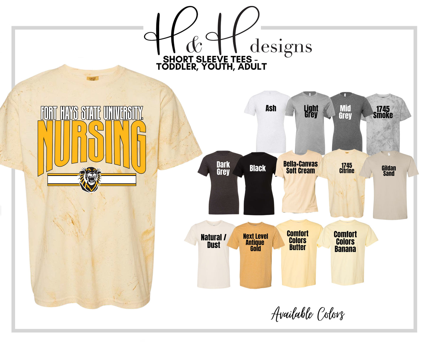 Fort Hays State Nursing Warp  ~ Licensed Apparel ~ HHFHSU133