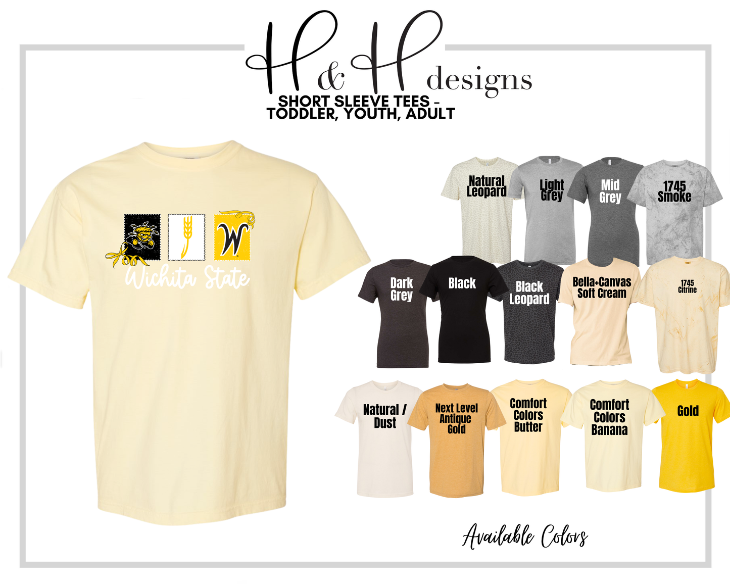 Wichita State Stamps and Bows ~ Licensed Apparel ~ HHWSU116