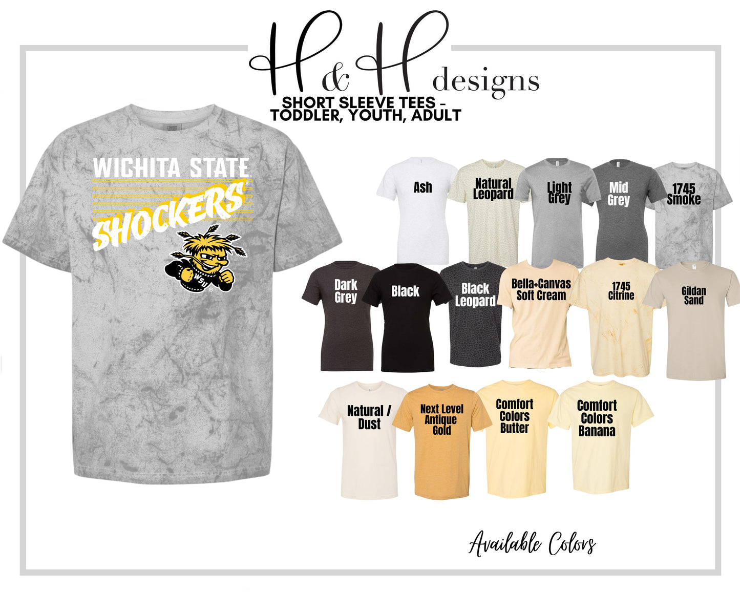Shockers Six Rectangles ~ Licensed Apparel ~ HHWSU117