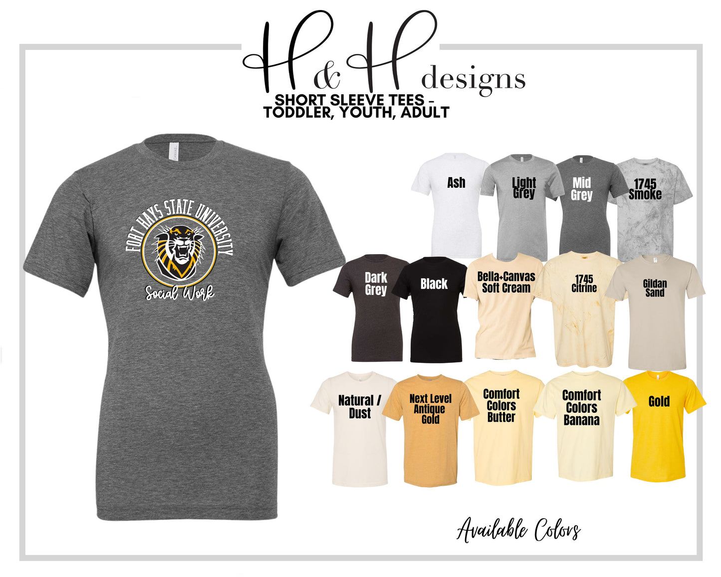 Fort Hays State Social Work Distressed Round ~ Licensed Apparel ~ HHFHSU142