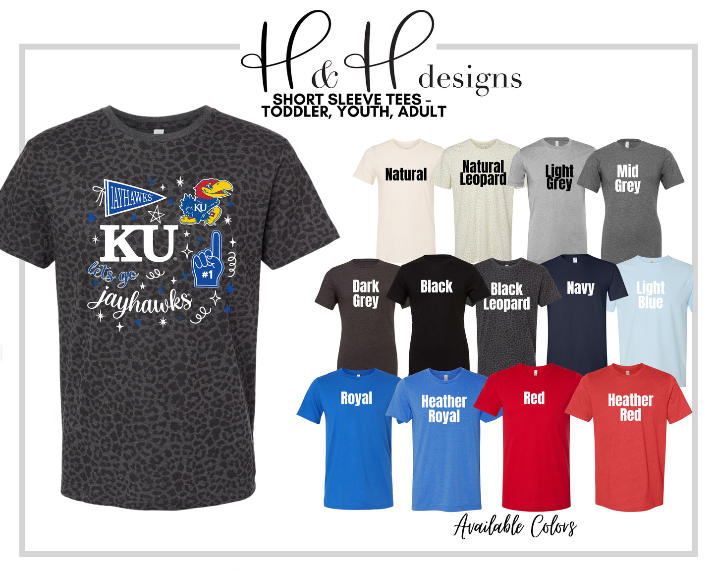 Kansas Jayhawks Blue Game Day Spirit ~ Licensed Apparel ~ HHKU177