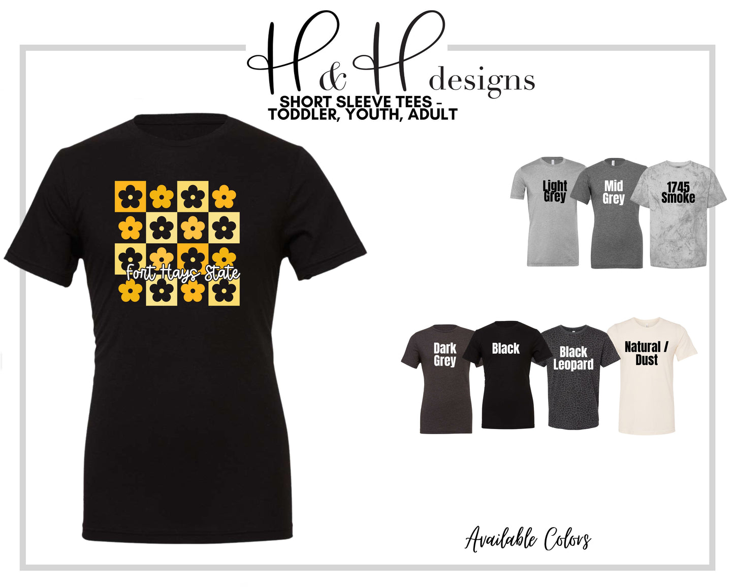 Fort Hays State Daisy Block ~ Licensed Apparel ~ HHFHSU104