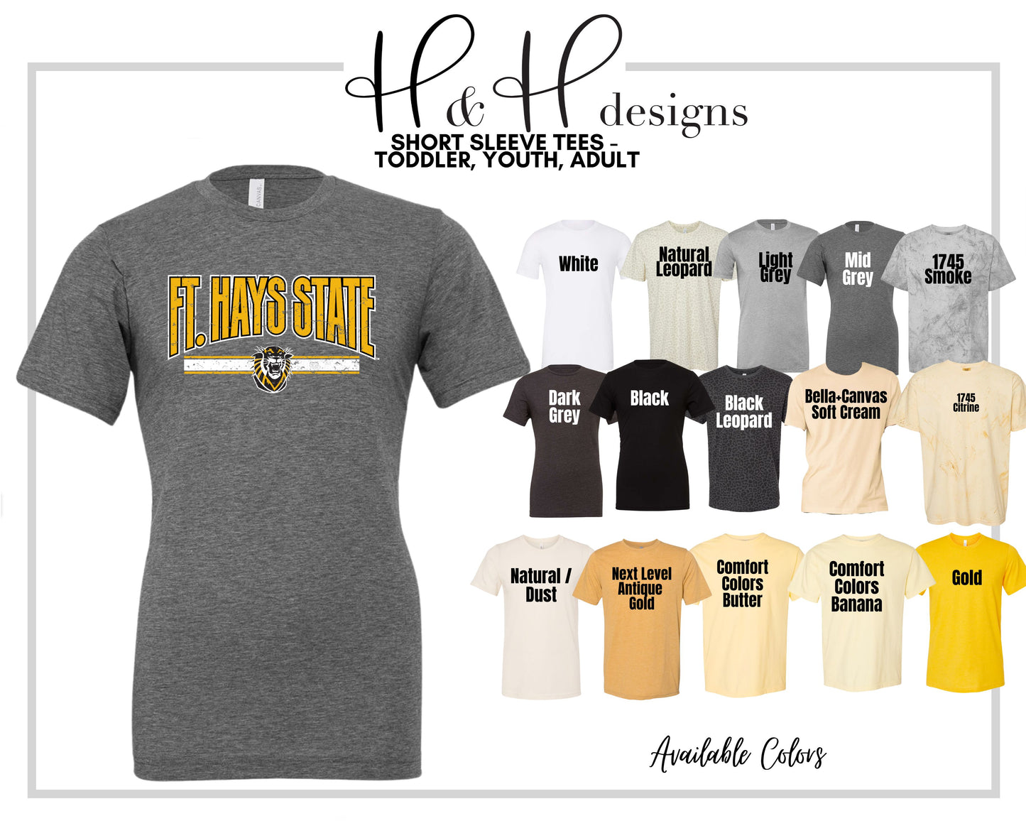 Fort Hays Distressed Warp  ~ Licensed Apparel ~ HHFHSU103