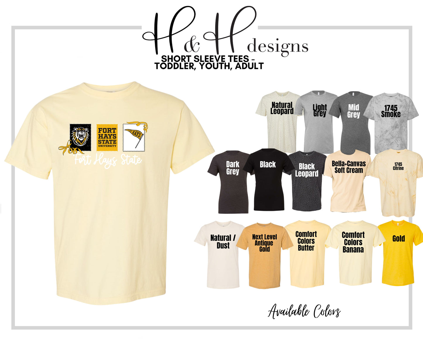 Fort Hays State Stamps and Bows ~ Licensed Apparel ~ HHFHSU113