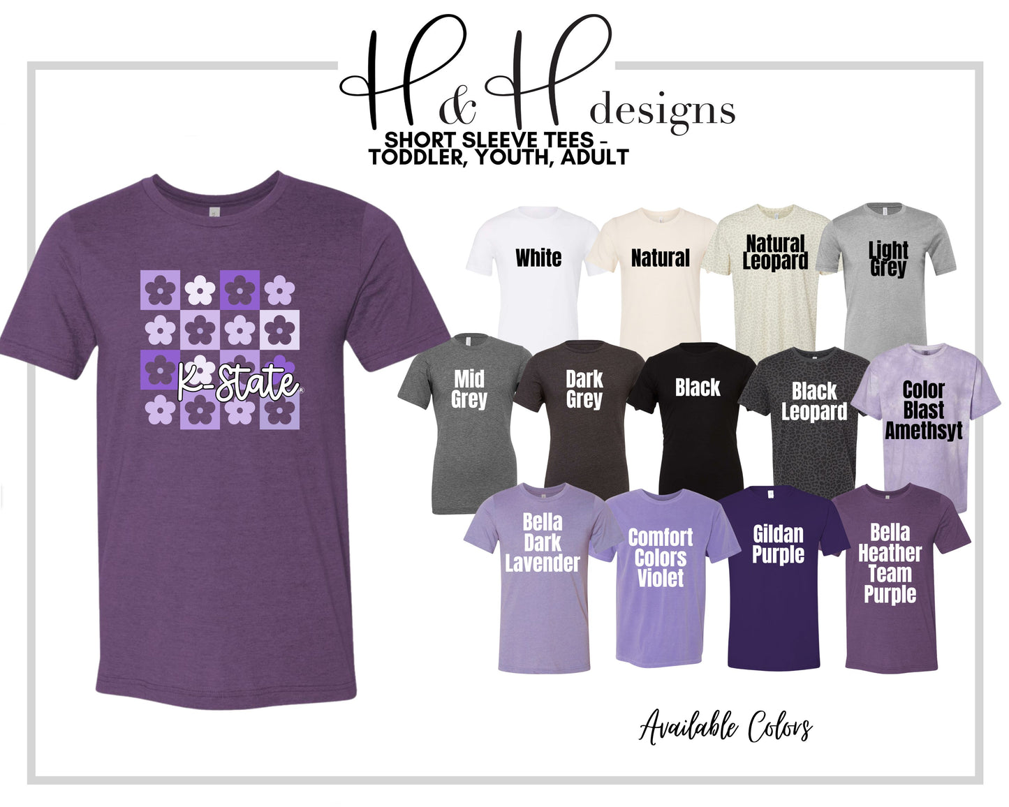 Ombre K-State Daisy Block ~ HHKSU152 ~ Licensed K-State Apparel