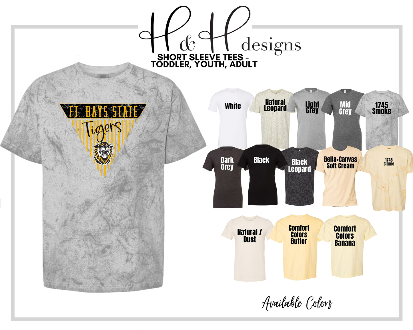 Ft Hays State Striped Pennant ~ Licensed Apparel ~ HHFHSU116