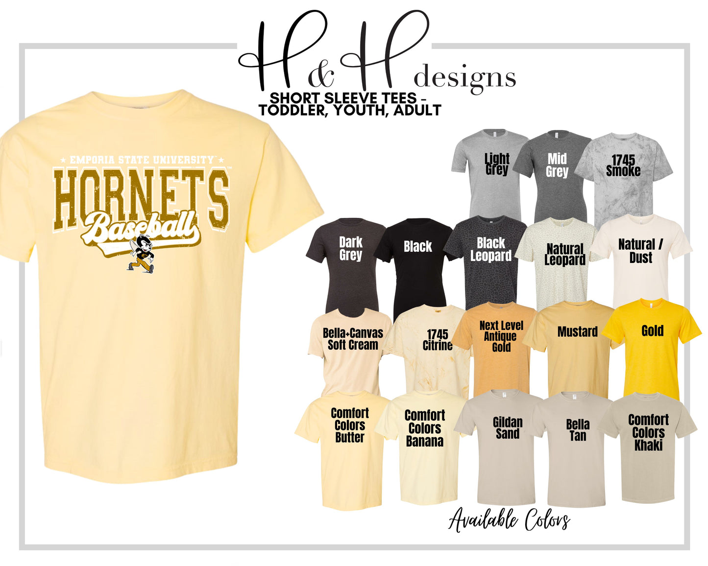 Emporia State Hornets Double Lined Basketball  ~ Licensed Apparel ~ HHESU145