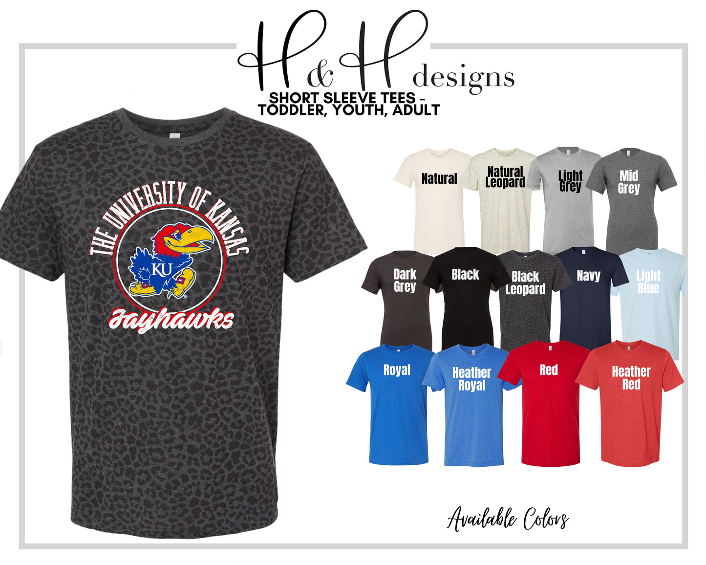 The University of Kansas Distressed Round  ~ Licensed Apparel ~ HHKU151