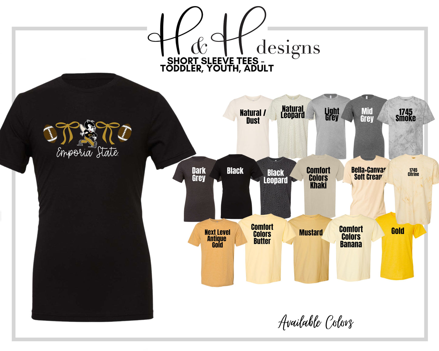 Emporia State Coquette Football Bows ~ HHESU123