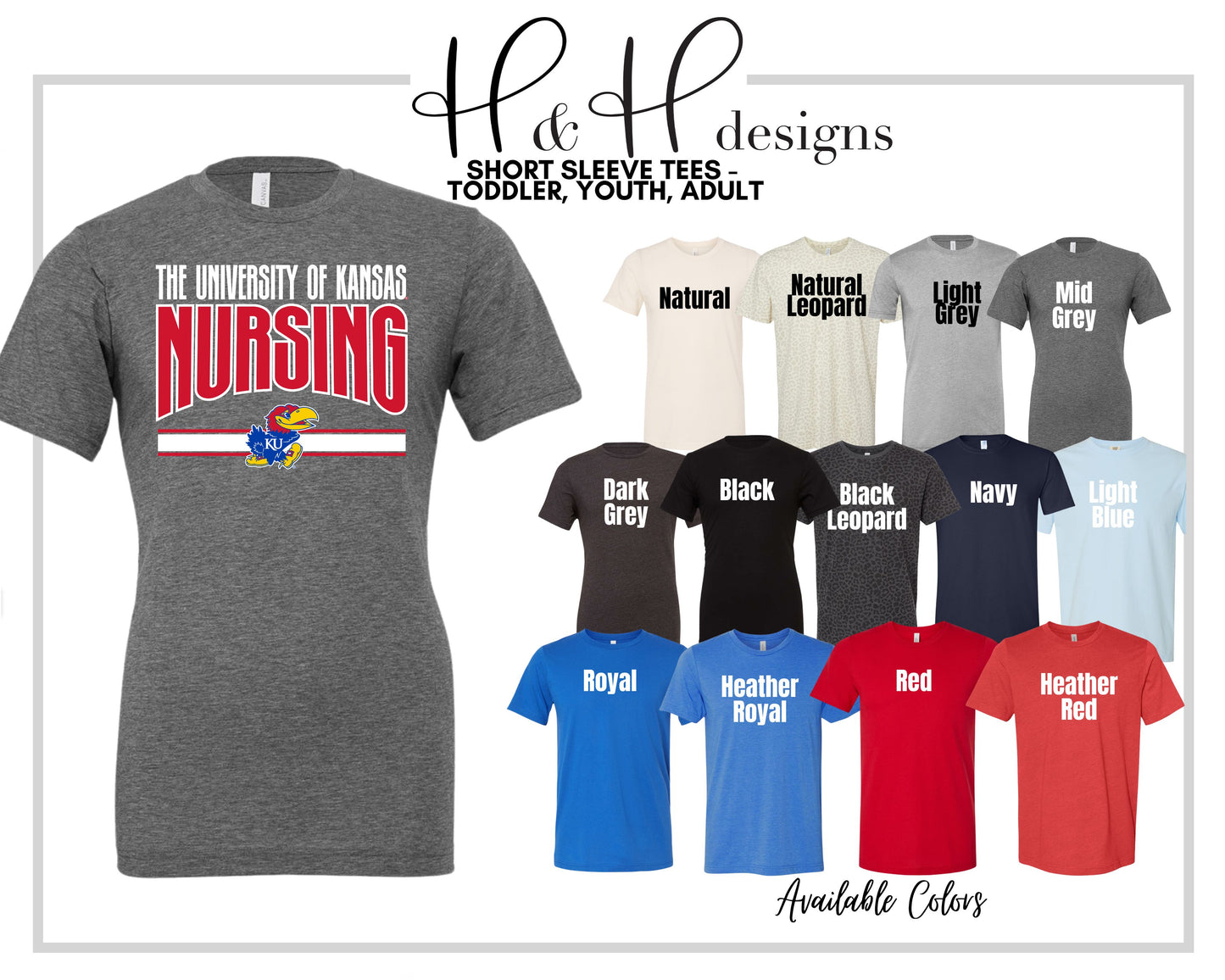 The University of Kansas Nursing Warp ~ Licensed Apparel ~ HHKU181