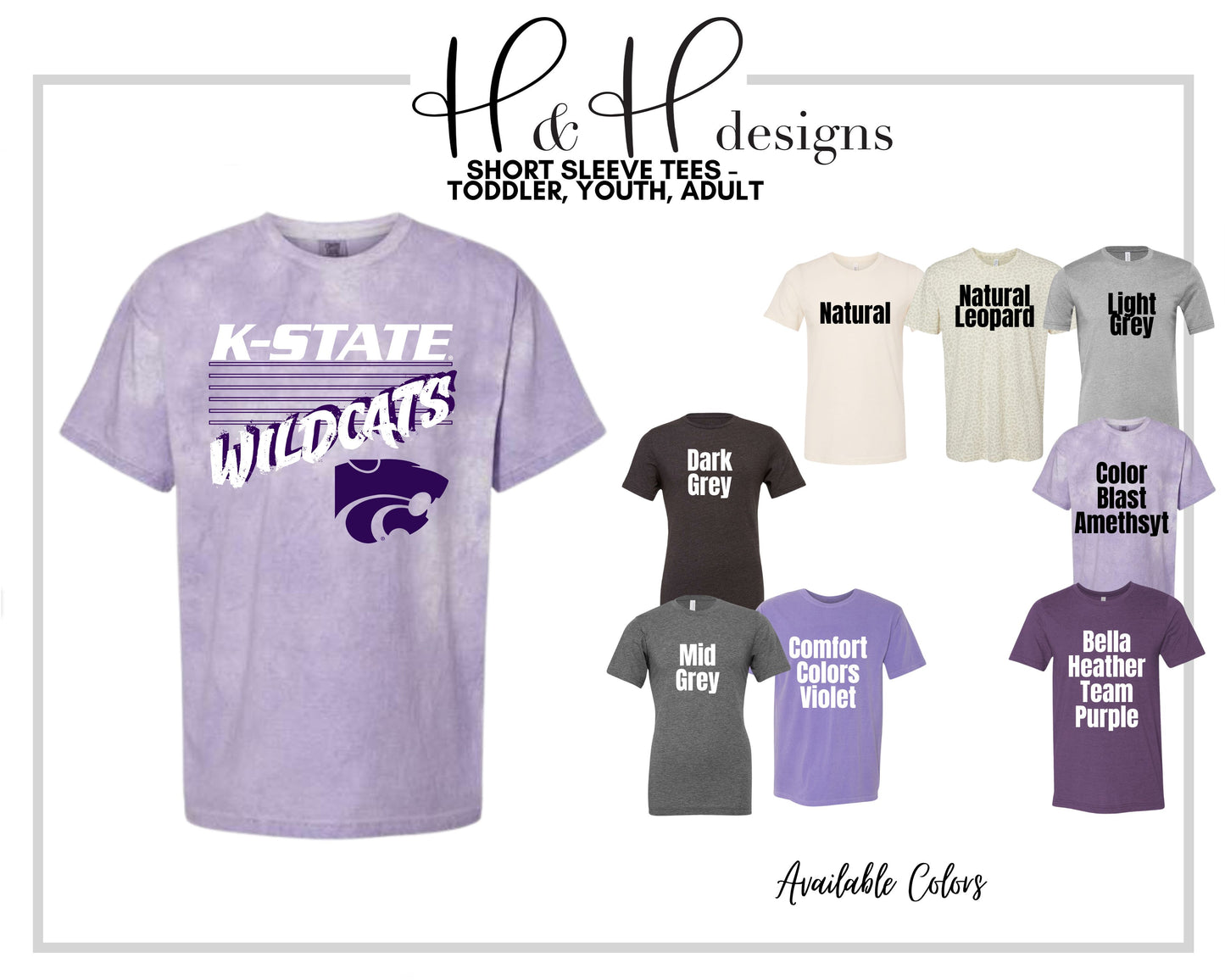 Wildcats Six Rectangles ~ Licensed Apparel ~ HHKSU184