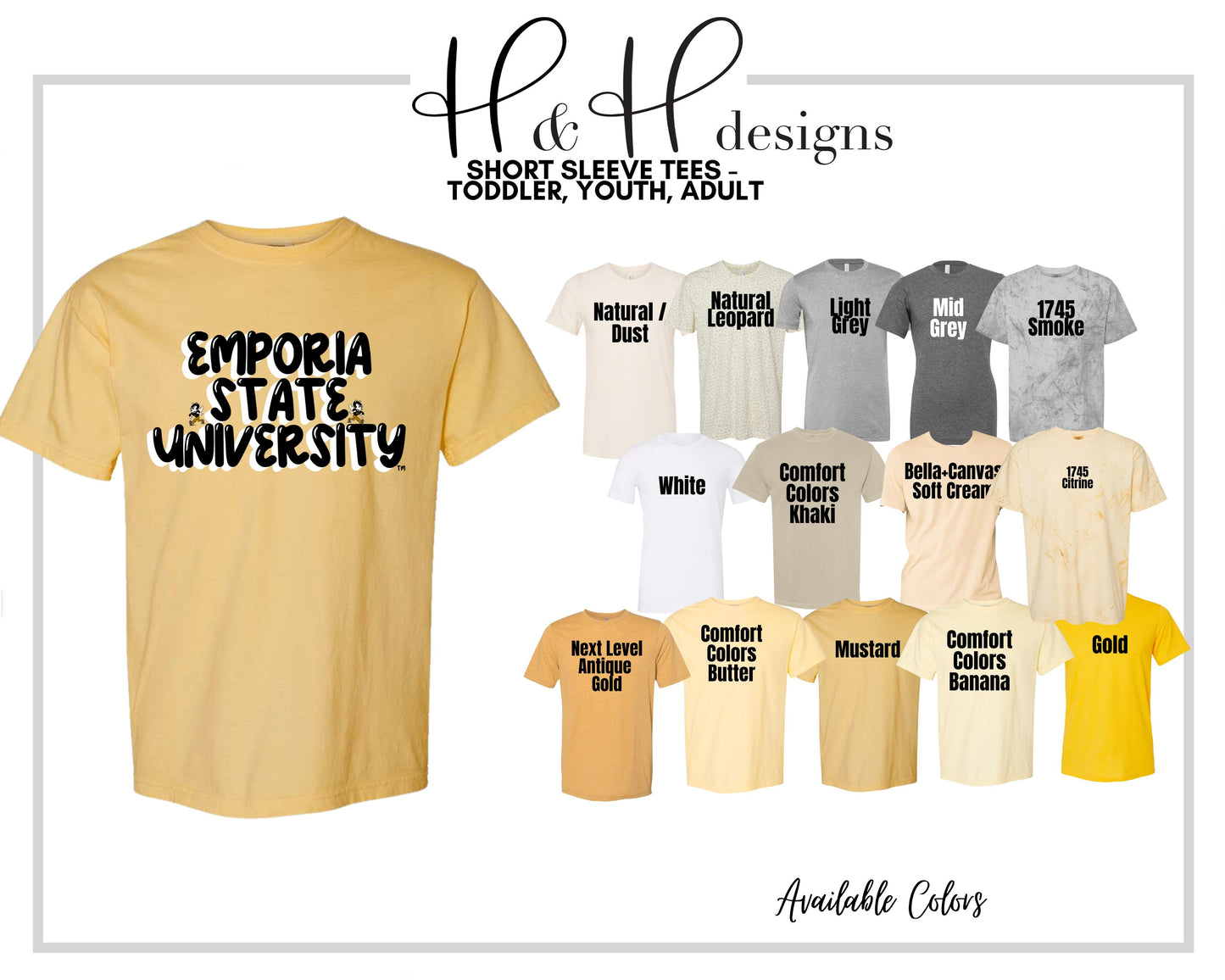 Emporia State University Doodle Stack ~ Licensed Apparel ~ HHESU112