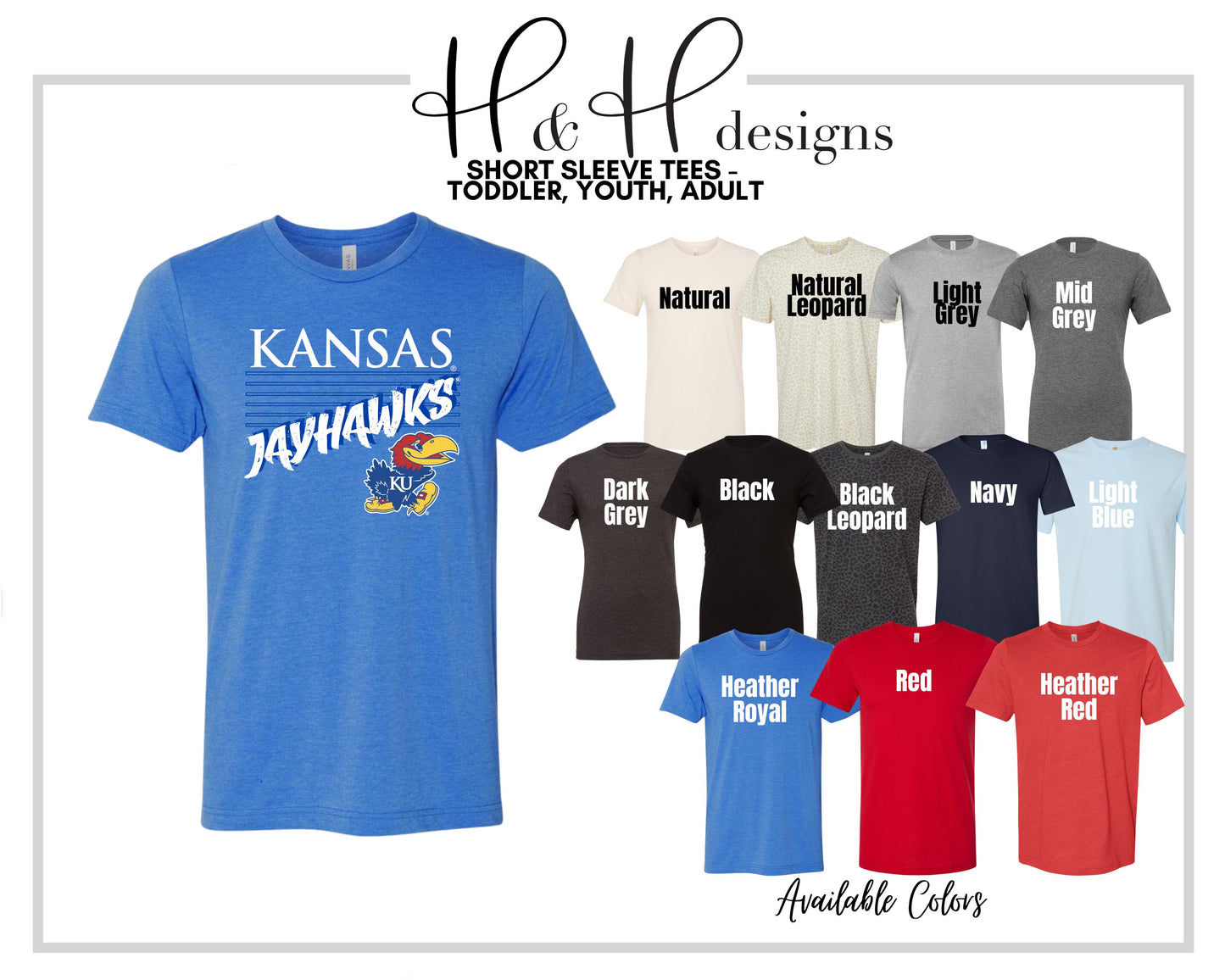 Jayhawks Six Rectangles ~ Licensed Apparel ~ HHKU159