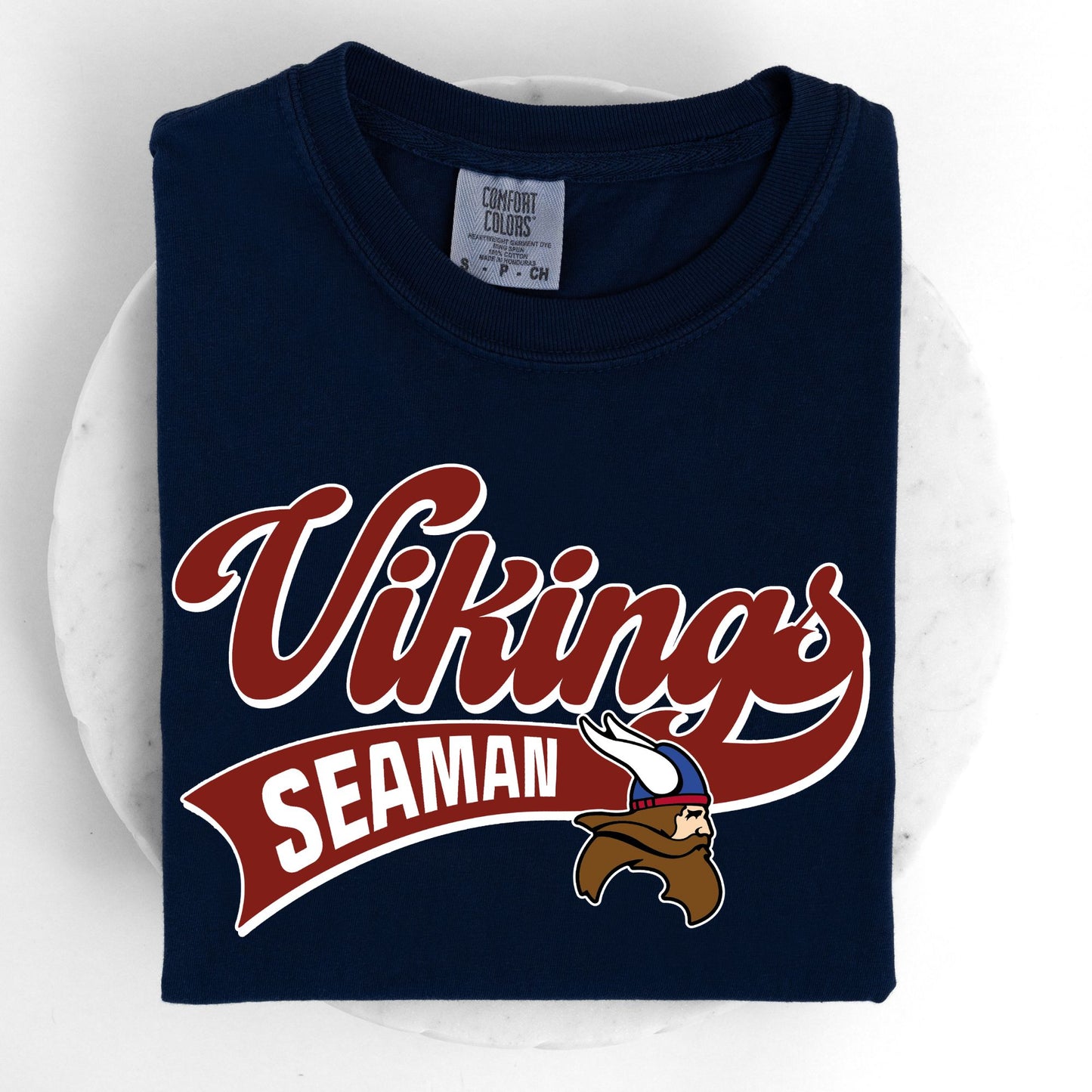 Vikings Distressed Retro Swash ~ Seaman Middle School PTO Fundraiser ~ HH2088