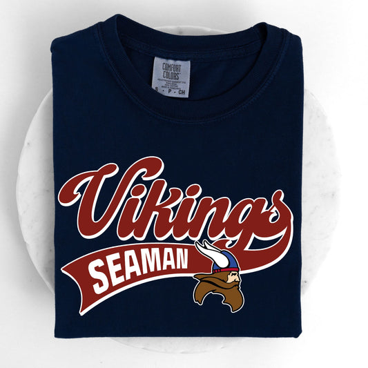 Vikings Distressed Retro Swash ~ Seaman Middle School PTO Fundraiser ~ HH2088