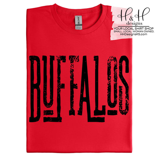 Buffalos Tall Retro Block ~ Berryton Elementary Fundraiser ~ HH2141