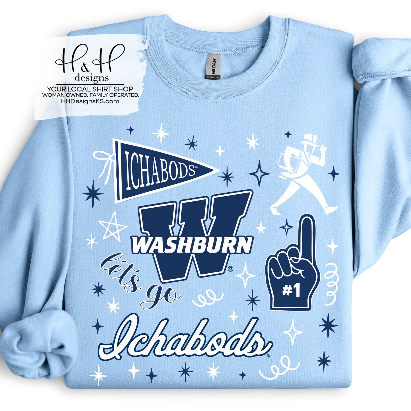 Washburn University Ichabods Navy Game Day Spirit ~ Licensed Apparel ~ HHWU226