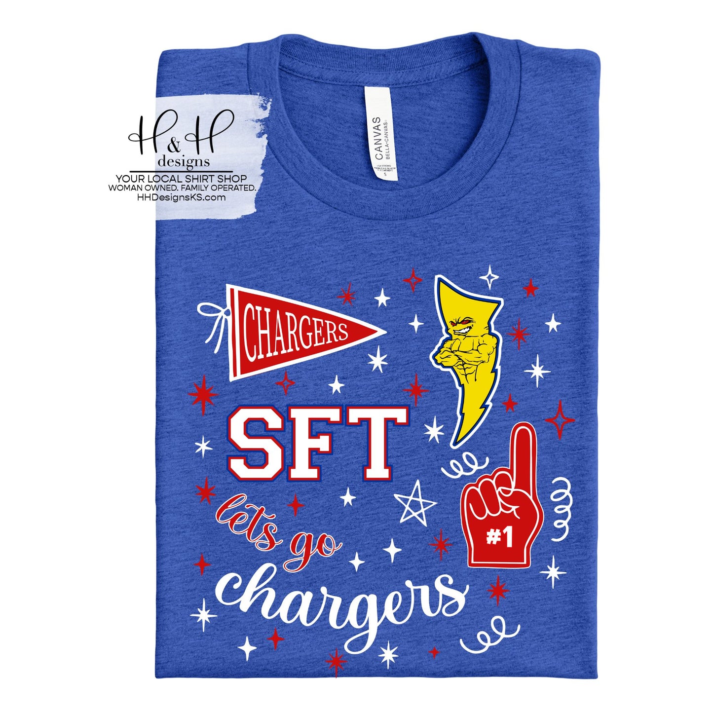 Santa Fe Trail Chargers Red Game Day Spirit ~ HH237 ~ Customize for your sport or club!