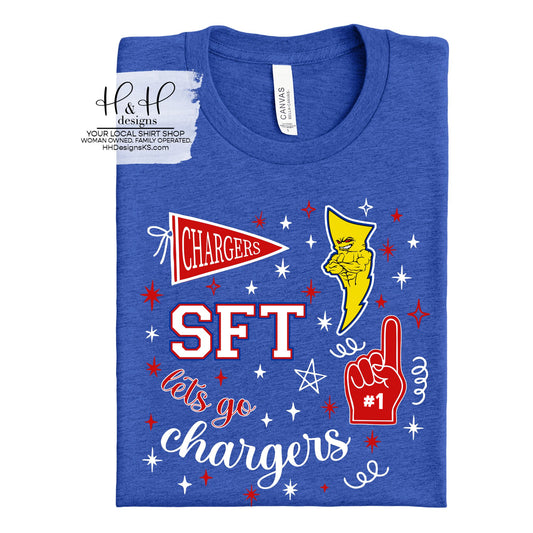 Santa Fe Trail Chargers Red Game Day Spirit ~ HH237 ~ Customize for your sport or club!