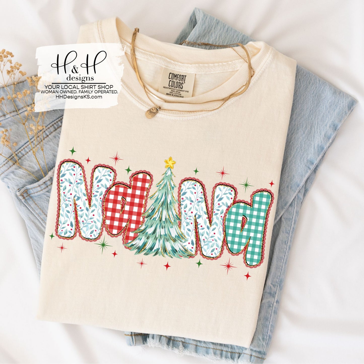 Nana Christmas Patterned Lace