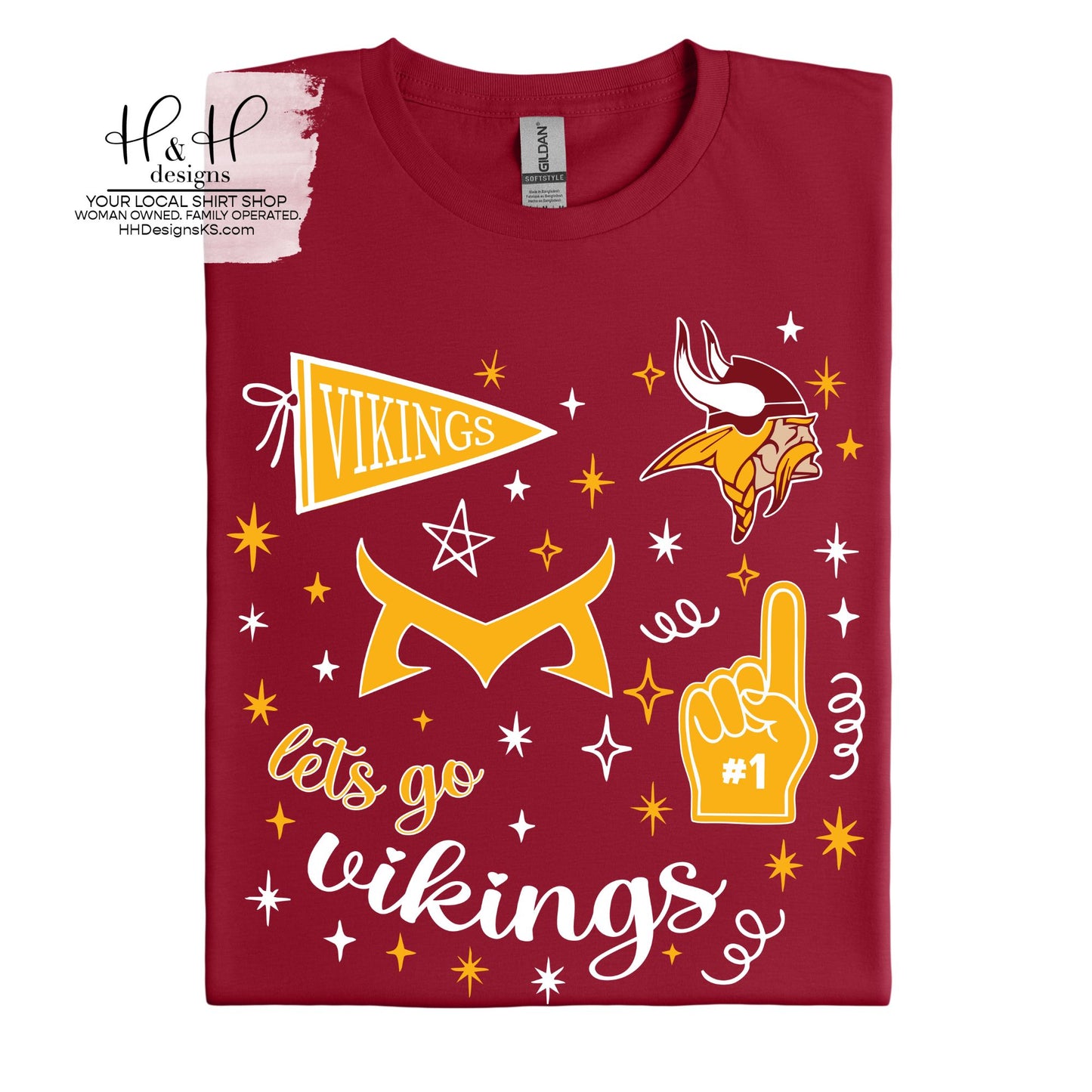 Mission Valley Vikings Gold Game Day Spirit ~ HH240 ~ Customize for your sport or club!