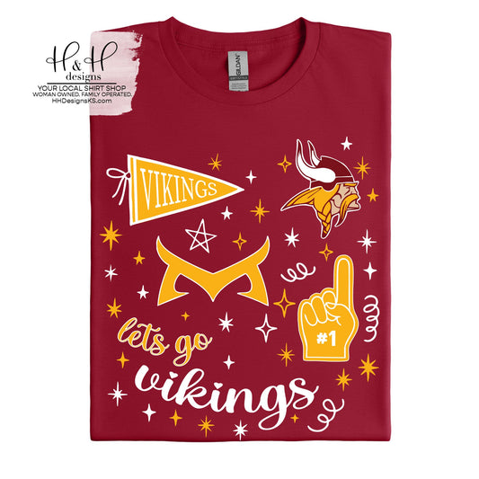 Mission Valley Vikings Gold Game Day Spirit ~ HH240 ~ Customize for your sport or club!
