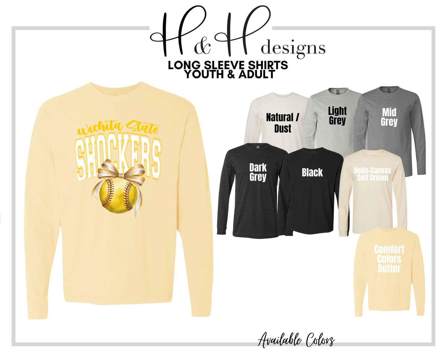 Wichita State Shockers Softball Block Bow ~ Licensed Apparel ~ HHWSU137