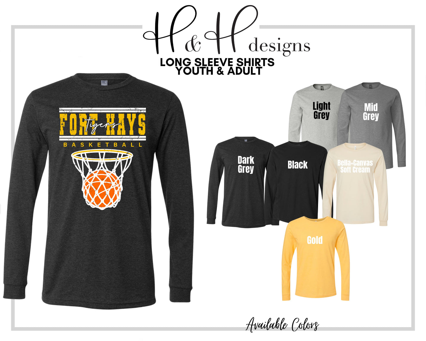 Fort Hays Tigers Double Lined Basketball ~ Licensed Apparel ~ HHFHSU131