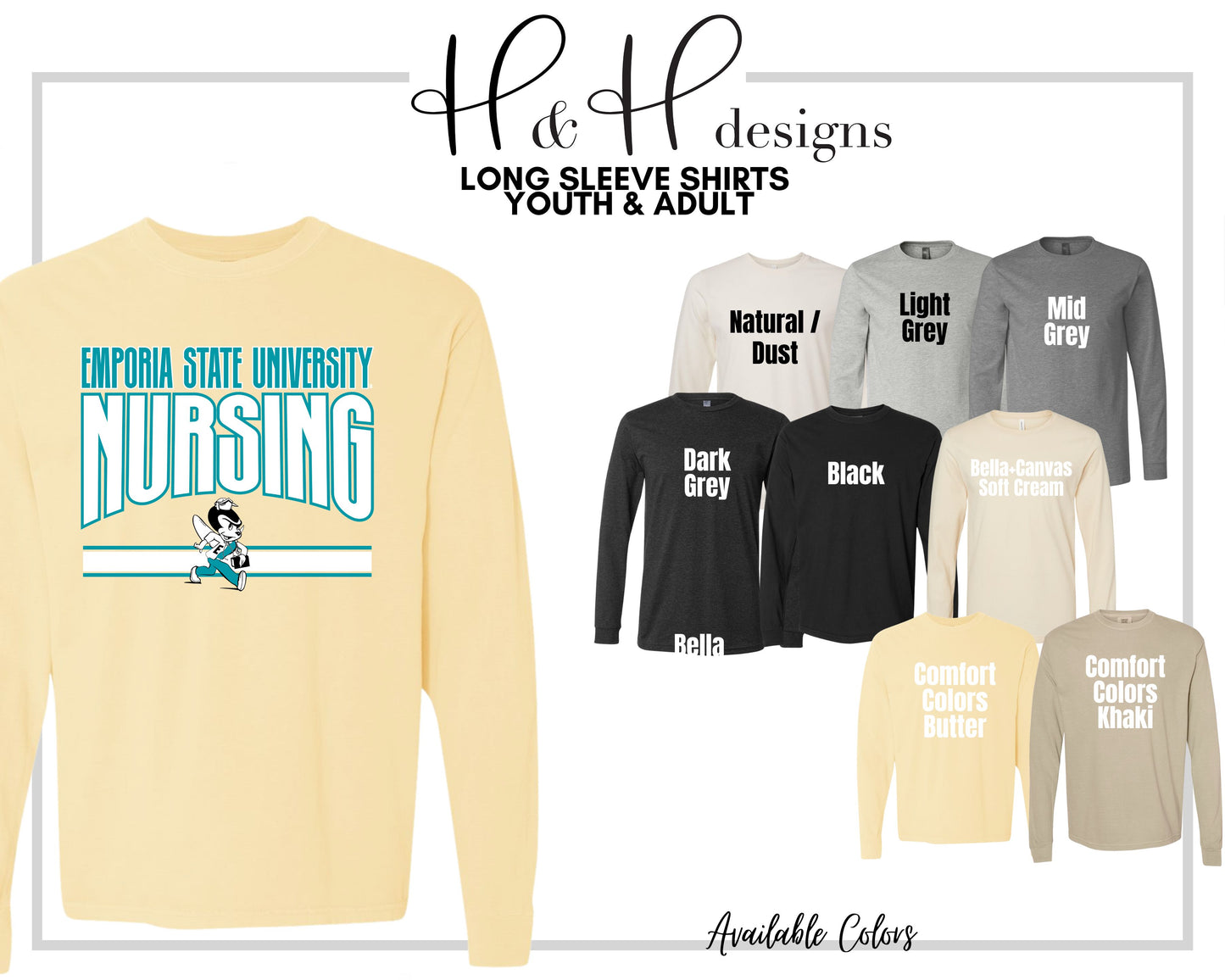 Emporia State University Nursing Warp ~ Licensed Apparel ~ HHESU147