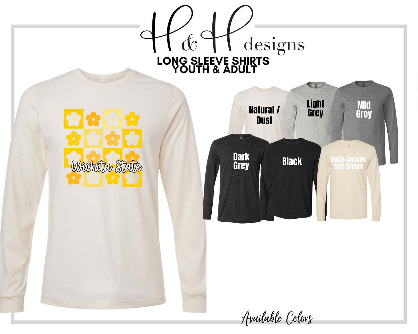 Wichita State Daisy Block ~ Licensed Apparel ~ HHWSU104