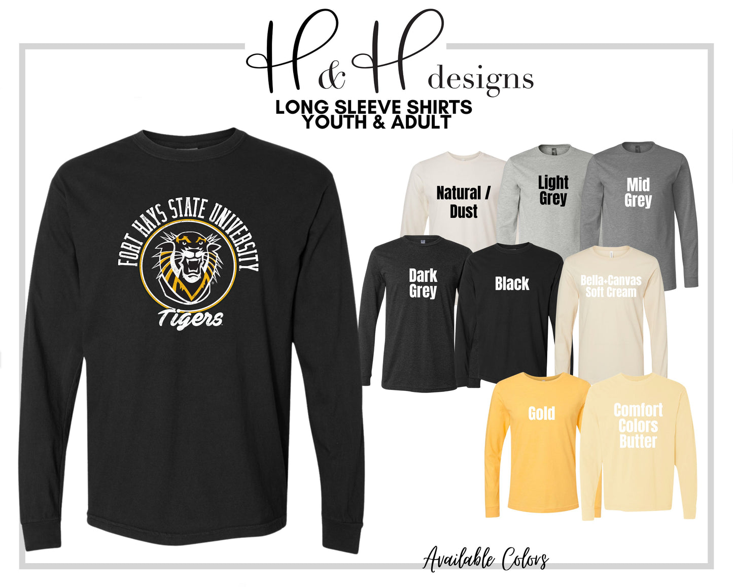 Fort Hays State Distressed round  ~ Licensed Apparel ~ HHFHSU102