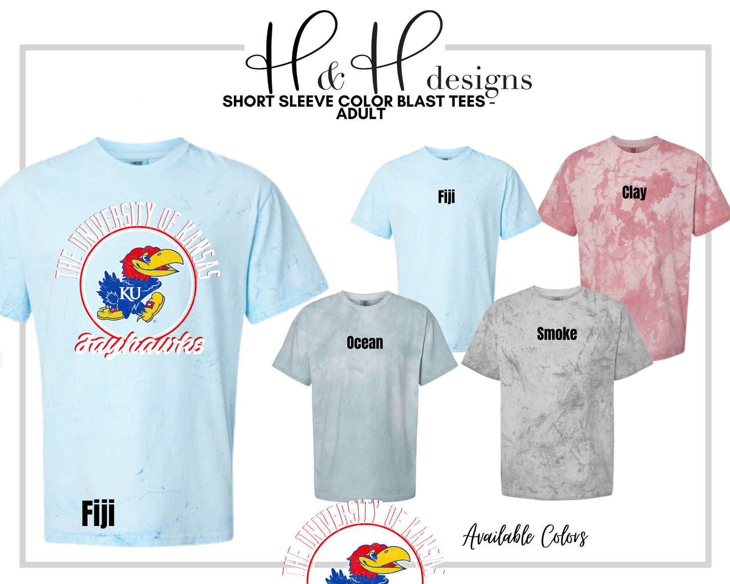 The University of Kansas Distressed Round  ~ Licensed Apparel ~ HHKU151