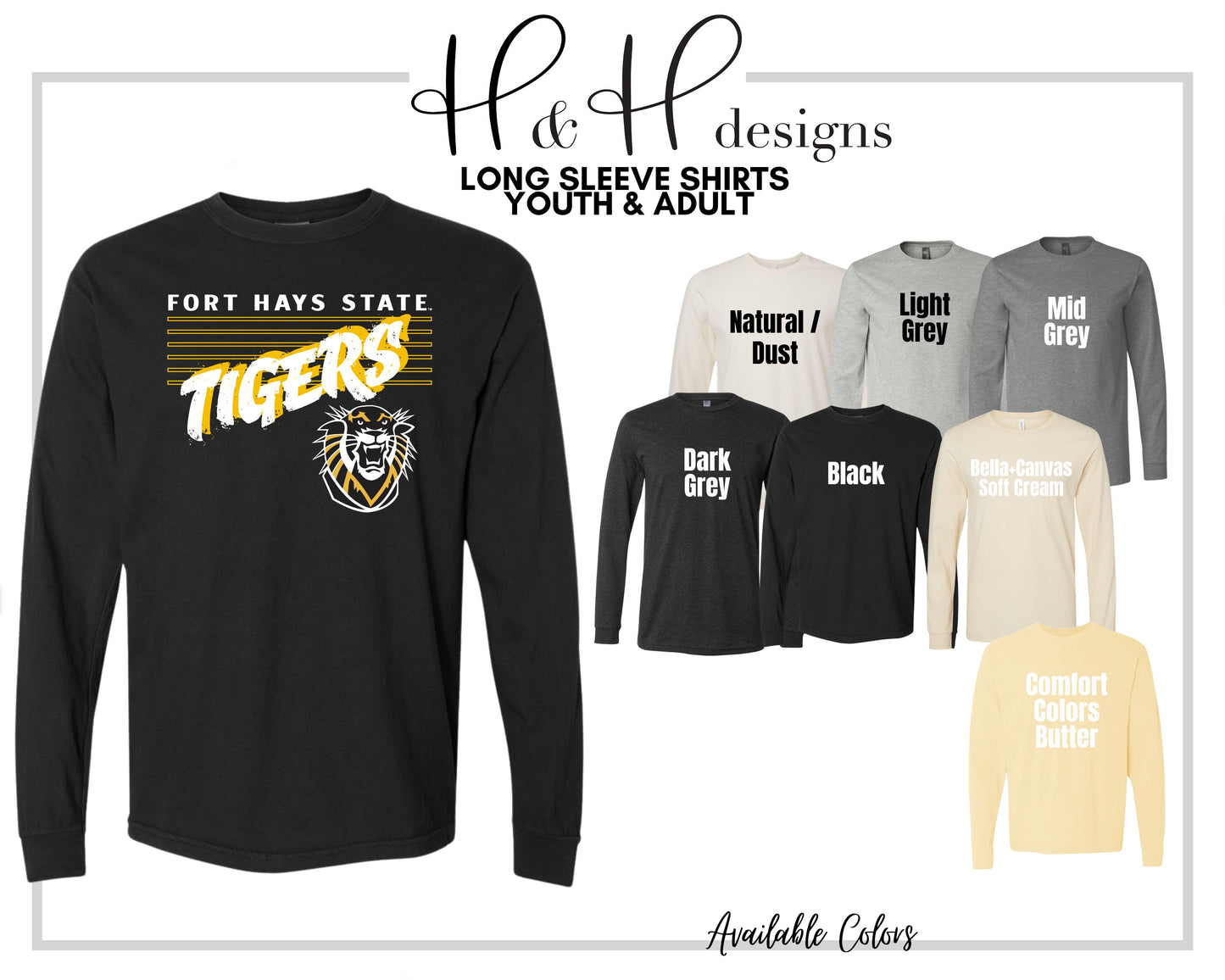 Tigers Six Rectangles  ~ Licensed Apparel ~ HHFHSU117