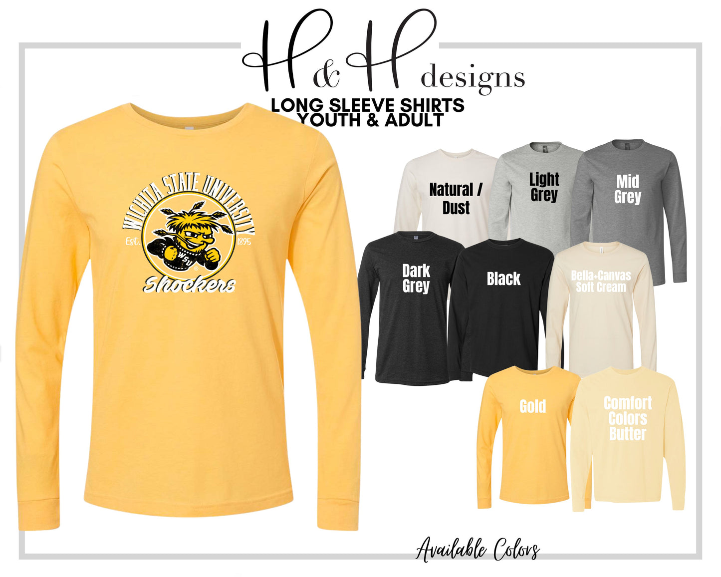 Wichita State Distressed Round ~ Licensed Apparel ~ HHWSU102