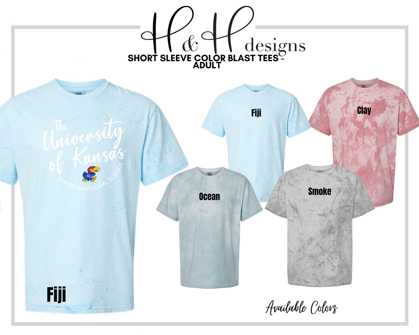 The Unversity of Kansas Applied Behavioral Science Round Script ~ Licensed Apparel ~ HHKU187