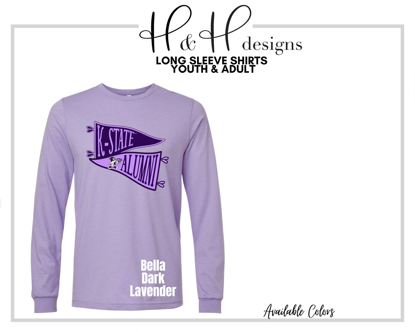 K-State Alumni Pennants for Dark Lavender ~ Licensed Apparel ~ HHKSU199